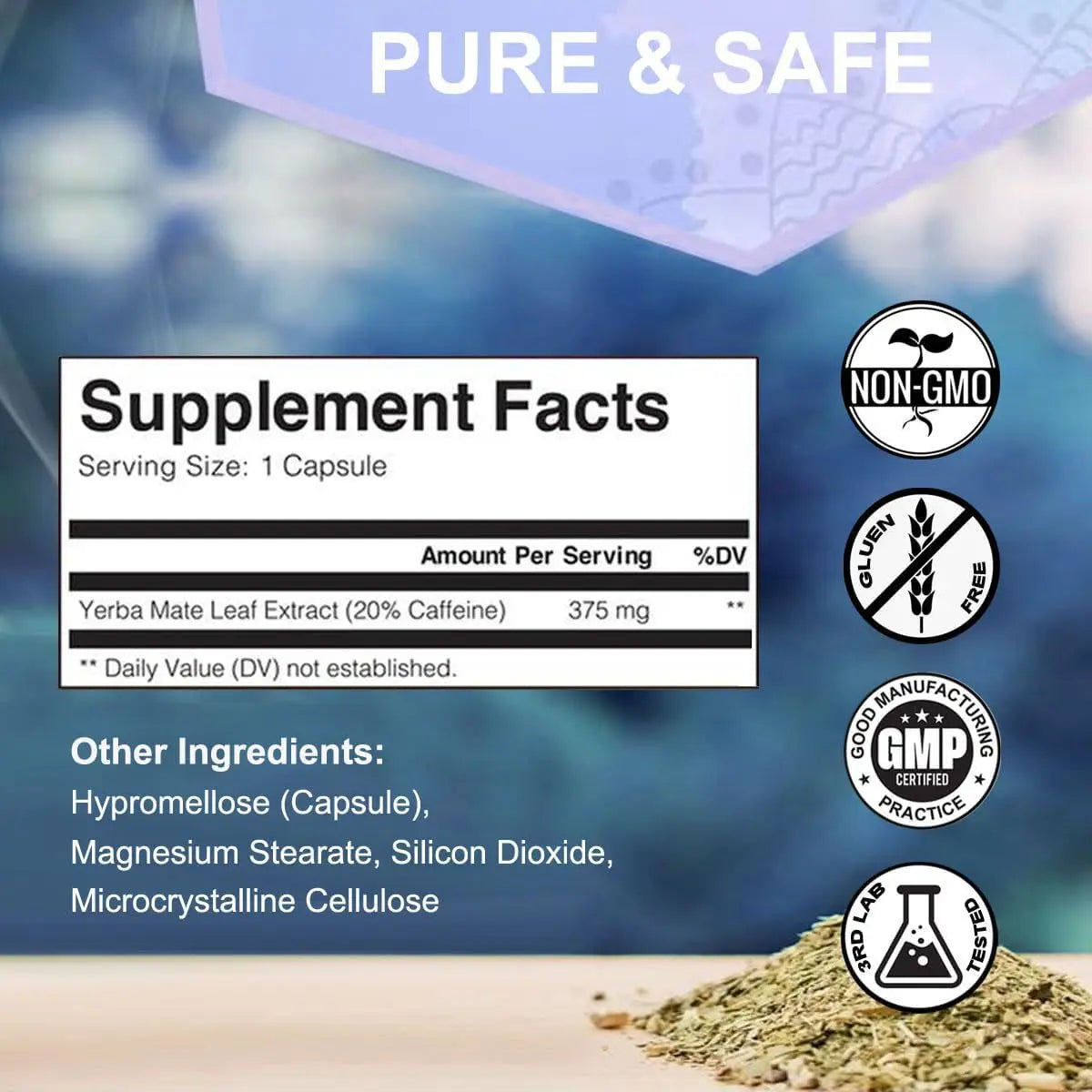 WINYEL Yerba Mate Capsules  75mg Natural Caffeine Per Capsule  Natural Plant-Based Energy & Focus Support  Supports Mental Clarity & Digestive Wellness Gut Health  60 Capsules - Rooted & Regenerative: Sustainable Foods for the Future Rooted & Regenerative: Sustainable Foods for the Future Rooted & Regenerative: Sustainable Foods for the Future