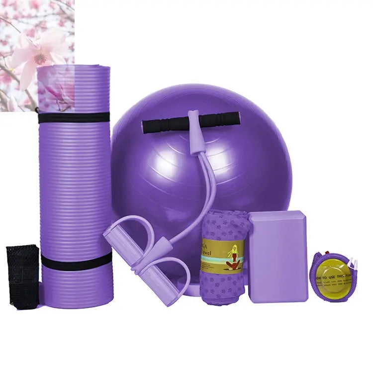 Beginner Yoga Mat Five Piece Set Of Fitness Equipment - Rooted Regenerative: Sustainable Foods for the Future