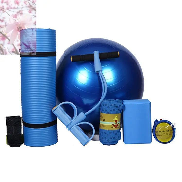 Beginner Yoga Mat Five Piece Set Of Fitness Equipment - Rooted Regenerative: Sustainable Foods for the Future