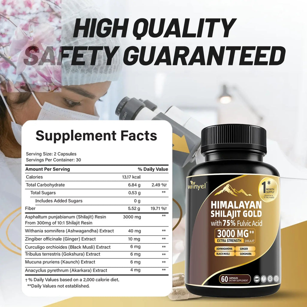 Shilajit Capsules, Ashwagandha, Gokshura, 85 Trace Minerals, High Potency Gold Grade Himalayan Shilajit Supplements, 60 Capsules For Women And Men - Rooted & Regenerative: Sustainable Foods for the Future Rooted & Regenerative: Sustainable Foods for the Future Health & Welness