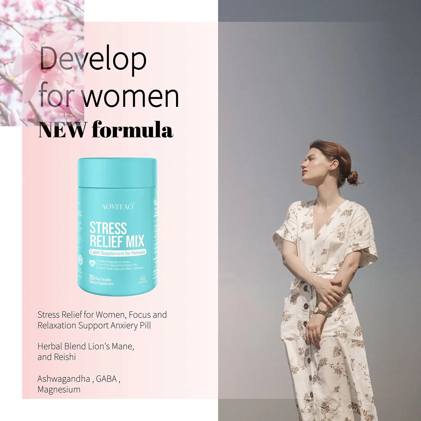 Ashwagandha For Women Supplement With L-Theanine Magnesium, Stress Relief, Focus And Relaxation Support Anxiery Pill - Rooted Regenerative: Sustainable Foods for the Future