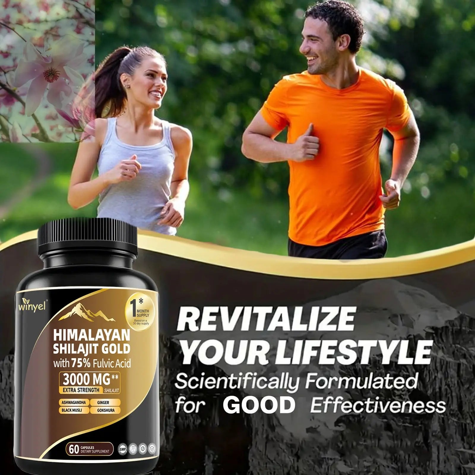 Shilajit Capsules, Ashwagandha, Gokshura, 85 Trace Minerals, High Potency Gold Grade Himalayan Shilajit Supplements, 60 Capsules For Women And Men - Rooted & Regenerative: Sustainable Foods for the Future Rooted & Regenerative: Sustainable Foods for the Future Health & Welness