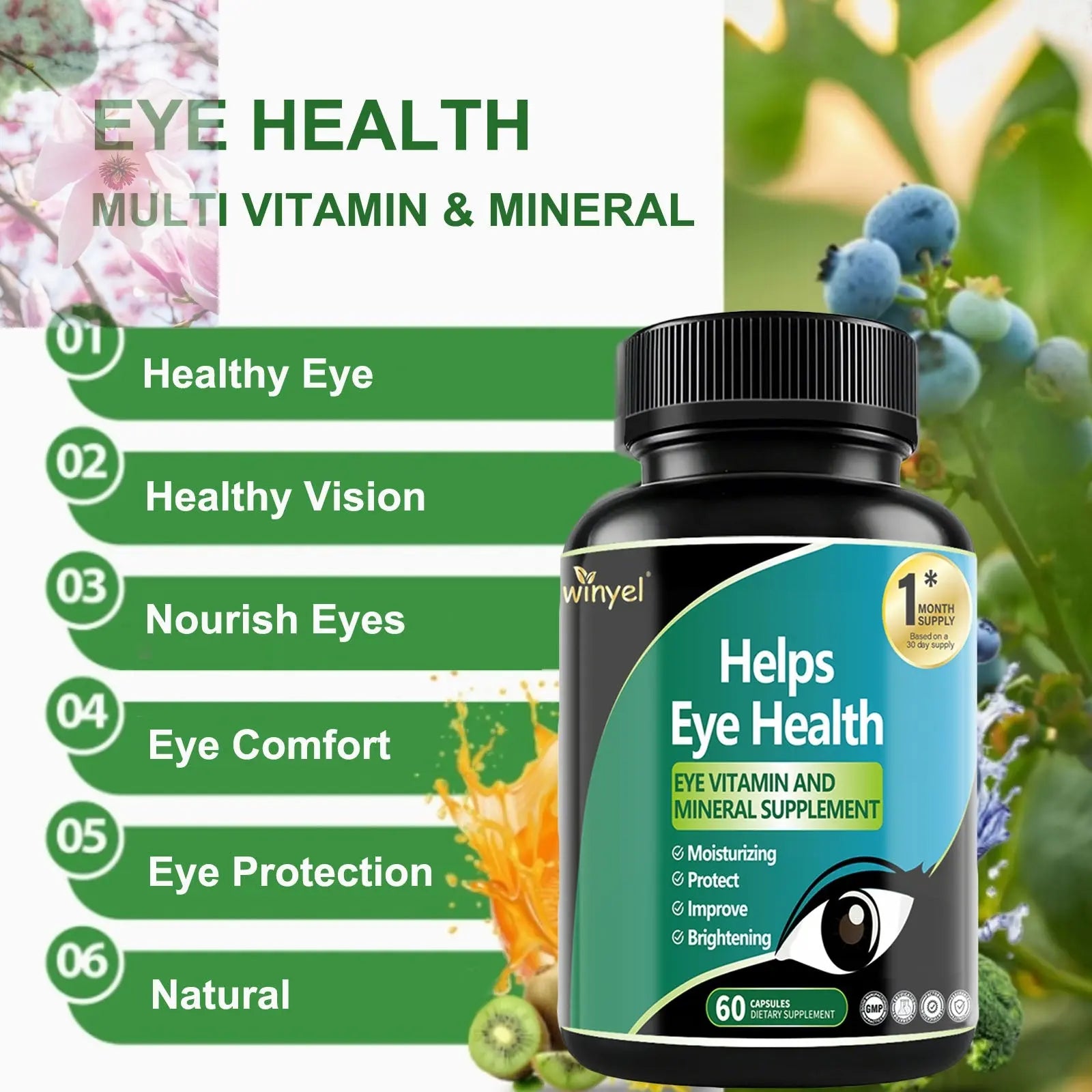 Lutein Eye Supplement - Vitamins, 30-Day Supply For Vision Clarity & Blue Light Protection, Retinal Health For Youngsters & Adults - Rooted Regenerative: Sustainable Foods for the Future