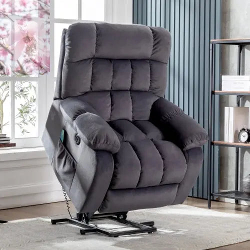 Electric Power  Lift Recliner Chair Sofa With Massage And Heat For Elderly 2 Side Pockets USB Ports Single Recliner Chairs For Living Room Overstuffed Breathable Fabric Reclin - Rooted Regenerative: Sustainable Foods for the Future