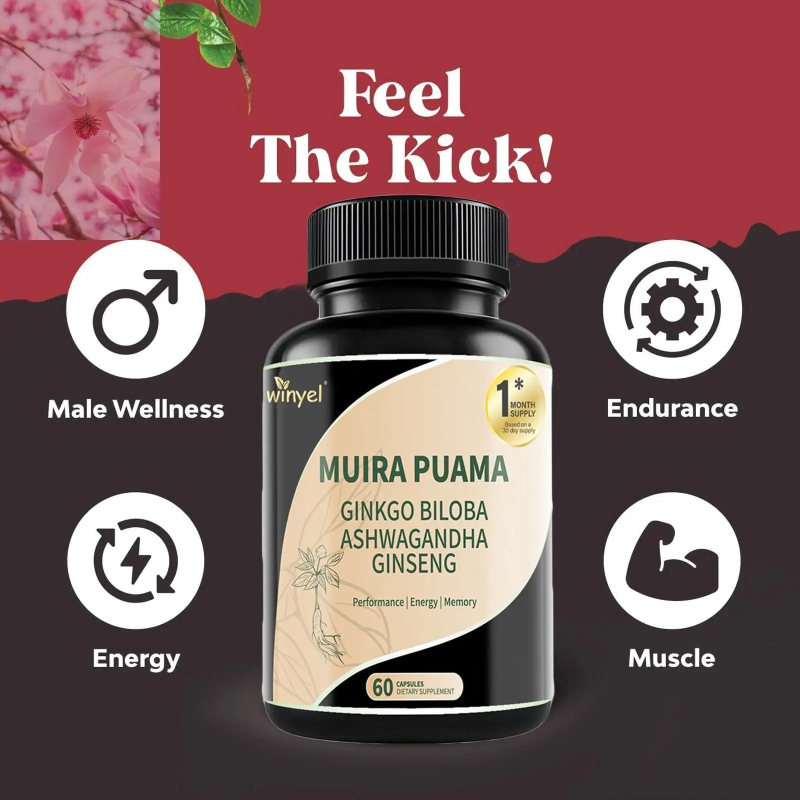 Muira Puama Ginseng Ashwagandha Ginkgo Tribulus  Herbal Supplements  Unleash Your Potential Through Our Pills  Dietary Supplements, Help Promote An Active And Healthy Lifestyle  60 Capsules - Rooted Regenerative: Sustainable Foods for the Future