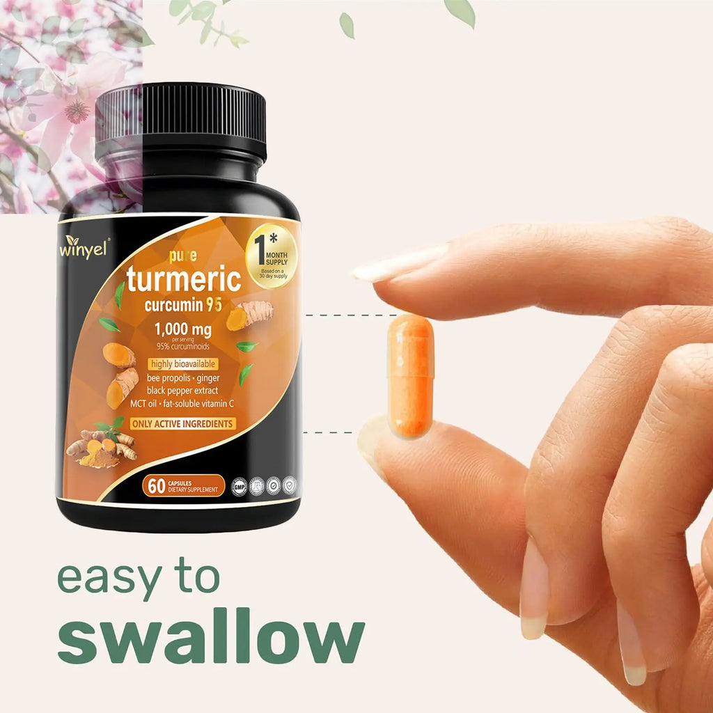 Premium Turmeric Curcumin Supplements 1000mg - Great Absorption Rate - Supports Heart, Brain And Joint Health - 60 Capsules - Rooted Regenerative: Sustainable Foods for the Future