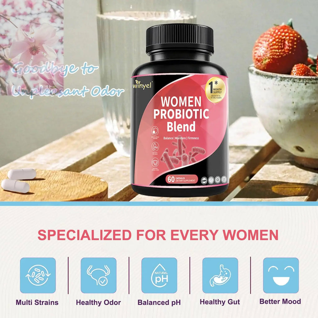 Women's Probiotics For Women PH Balance With Prebiotics, Lactobacillus Probiotic Blend And Herb Blend - Women's Health Supplement, 60 Count - Rooted Regenerative: Sustainable Foods for the Future