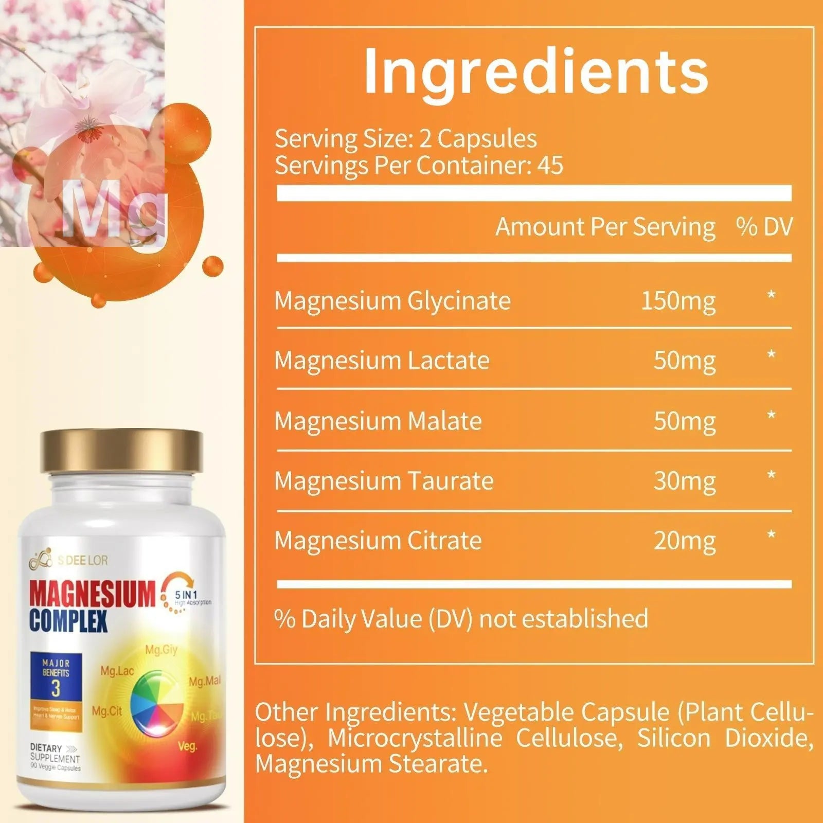 Magnesium Glycinate Malate Vitamin D3 Vegan Formula Supports Bone Health Highly Absorbable Chelated Product - Rooted Regenerative: Sustainable Foods for the Future
