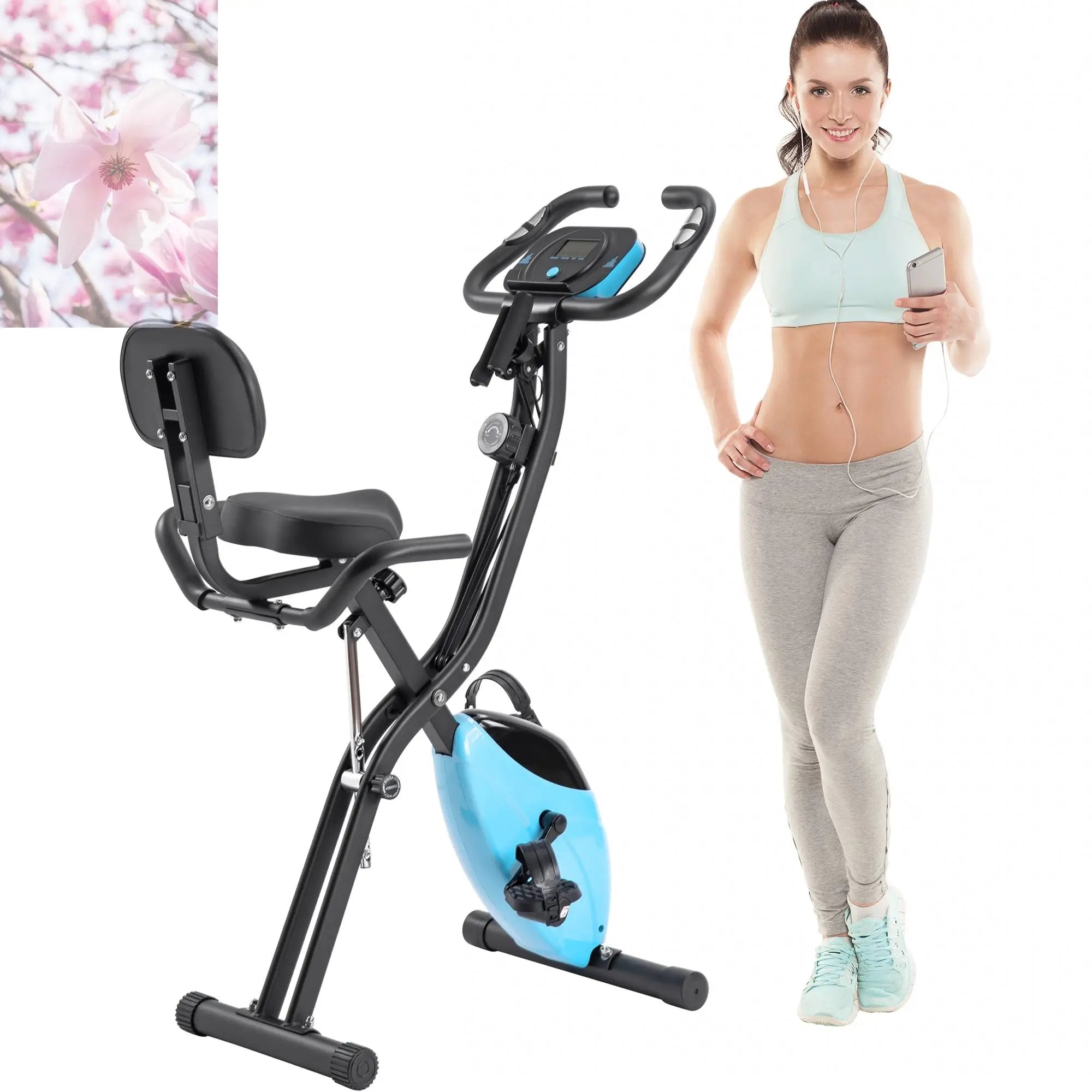 Folding Exercise Bike Fitness Upright And Recumbent X-Bike With 10-Level Resistance - Rooted Regenerative: Sustainable Foods for the Future