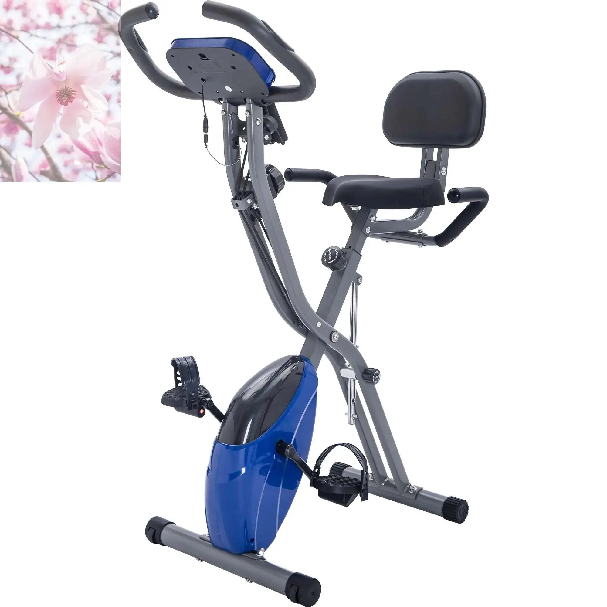 Folding Exercise Bike Fitness Upright  Recumbent X-Bike Adjustable Resistance - Rooted Regenerative: Sustainable Foods for the Future Rooted & Regenerative: Sustainable Foods for the Future Bule Rooted & Regenerative: Sustainable Foods for the Future Rooted Regenerative: Sustainable Foods for the Future Rooted Regenerative: Sustainable Foods for the Future